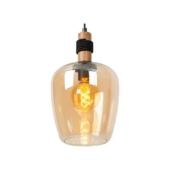 Lucide ILONA Hanglamp-Amber-Ø22-1xE27-40W-Glas Sale