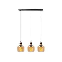 Lucide ILONA Hanglamp-Amber-3xE27-40W-Glas New