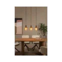 Lucide ILONA Hanglamp-Amber-3xE27-40W-Glas New