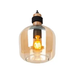 Lucide ILONA Hanglamp-Amber-3xE27-40W-Glas New