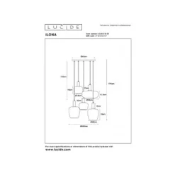 Lucide ILONA Hanglamp-Zwart-5xE27-40W-Glas Sale