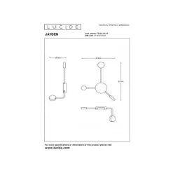 Lucide JAYDEN Wandlamp-Zwart-LED-3,3W-3000K-Alumin. Outlet