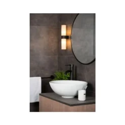 Lucide JESSE - Wandlamp Badkamer - 2xG9 - IP44 - Zwart Discount