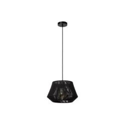 Lucide JESSICA Hanglamp-Zwart-1xE27-60W-Katoen Best
