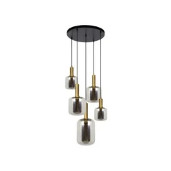 Lucide JOANET - Hanglamp - Ø 71 cm - 5xE27 - Fumé Hot