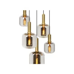 Lucide JOANET - Hanglamp - Ø 71 cm - 5xE27 - Fumé Hot