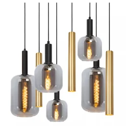 Lucide JOANET - Hanglamp - 6xE27 - Messing Best