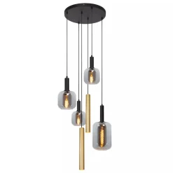 Lucide JOANET - Hanglamp - Ø 65 cm - 4xE27 - Messing Discount