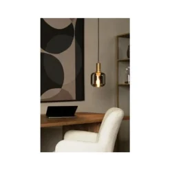 Lucide JOANET Hanglamp-Fumé-Ø16-1xE27-40W-Glas Outlet