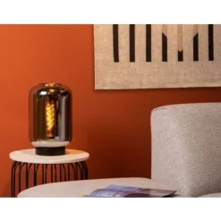 Lucide JOANET Tafellamp-Fumé-Ø22-1xE27-40W-Glas Outlet