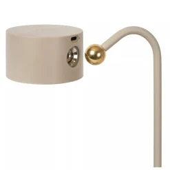 Lucide JOLAN - Oplaadbare Bureaulamp - Accu/Batterij - LED Dim to warm - 1x3,5W 2700K/5700K - Taupe