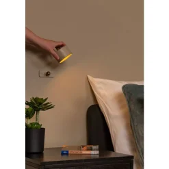 Lucide JOLAN - Oplaadbare Bureaulamp - Accu/Batterij - LED Dim to warm - 1x3,5W 2700K/5700K - Taupe