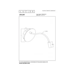 Lucide JOLIJN Bedlamp-Mat Go.-Ø11-LED-2W-3000K Clearance