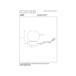 Lucide JORIT - Tafellamp - Ø 20 cm - 1xE27 - Fumé Discount
