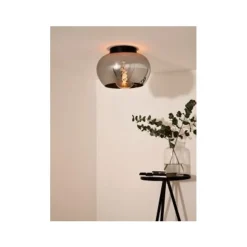 Lucide JUDI Plafonnier Ø30cm H22cm Zwart /smoke glas Discount