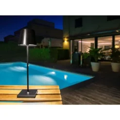 Lucide JUSTIN - Tafellamp Buiten - Ø 11 cm - LED Dimb. - 1x2,2W 3000K - IP54 - Zwart Clearance