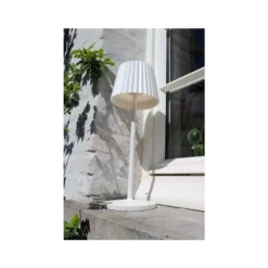 Lucide JUSTINE Tafellamp Buiten-Wit-LED Dimb.-2W-2700K-5V Clearance