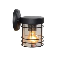 Lucide KEPPEL - Wandlamp Buiten - 1xE27 - IP23 - Zwart Outlet