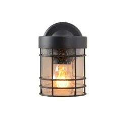 Lucide KEPPEL - Wandlamp Buiten - 1xE27 - IP23 - Zwart Outlet