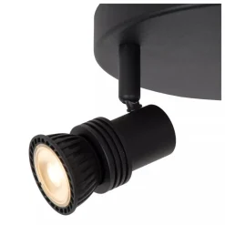 Lucide KIANTI - Plafondspot - Ø 15 cm - 2xGU10 - Zwart Discount