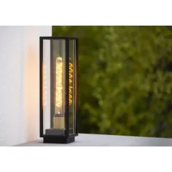 Lucide LAURENS Sokkellamp Buiten-Zwart-1xE27-15W-IP54 Clearance