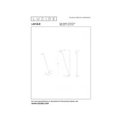 Lucide LAVALE Leeslamp-Wit-LED Dimb.-3W-2700K-Metaal Clearance