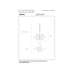 Lucide LEANNE - Hanglamp - Ø 65 cm - 10xE27 - Zwart Hot