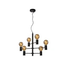 Lucide LEANNE - Hanglamp - 6xE27 - Zwart Outlet