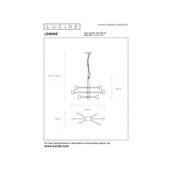 Lucide LEANNE - Hanglamp - 6xE27 - Zwart Outlet