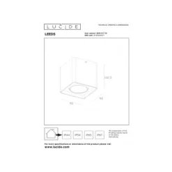 Lucide LEEDS Plafonnière Buiten-Zwart-LED-9W-2700K-IP54 Discount