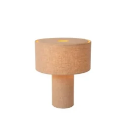Lucide LEEROY Tafellamp-Taupe-1xE27-240W-Linnen Clearance