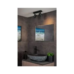 Lucide LENNERT Plafondspot 2x5W/GU10 Mat Zwart Online