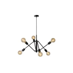Lucide LESTER - Hanglamp - 6xE27 - Zwart Sale