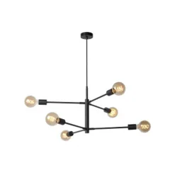 Lucide LESTER - Hanglamp - 6xE27 - Zwart Sale