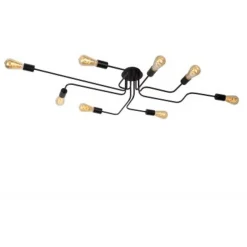 Lucide LESTER - Plafonnière - 8xE27 - Zwart Best