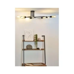 Lucide LESTER - Plafonnière - 8xE27 - Zwart Best