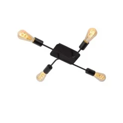 Lucide LESTER Plafonnier 52/38/9 cm E27/60W Zwart Online