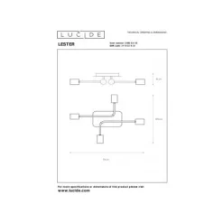 Lucide LESTER Plafonnier 52/38/9 cm E27/60W Zwart Online