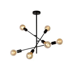 Lucide LESTER Plafonnier 59/59/85 cm E27/60W Zwart