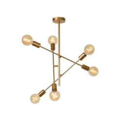 Lucide LESTER Plafonnière-Mat Go.-6xE27-40W-Metaal Online