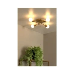 Lucide LESTER Plafonnière-Mat Go.-4xE27-40W-Metaal Outlet