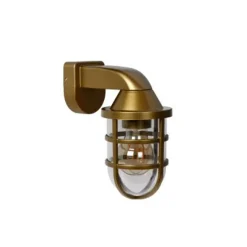 Lucide LEWIS - Wandlamp Buiten - 1xE27 - IP44 - Mat Goud / Messing New
