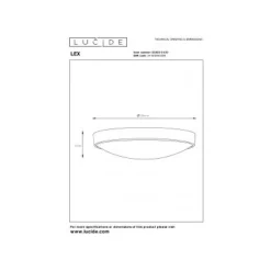Lucide LEX Plafondlicht 1xE27 D25cm Zwart New