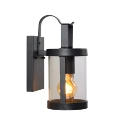 Lucide LINDELO - Wandlamp Buiten - 1xE27 - IP23 - Zwart