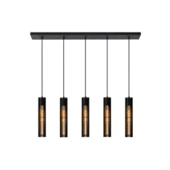 Lucide Lionel - Hanglamp - 5xE27 - Zwart Discount