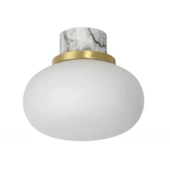 Lucide LORENA - Plafonnière Badkamer - Ø 23 cm - 1xE27 - IP44 - Opaal Hot