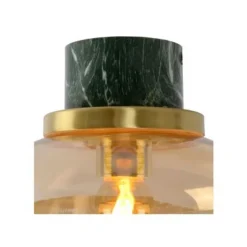 Lucide LORENA - Plafonnière Badkamer - Ø 23 cm - 1xE27 - IP44 - Amber