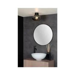 Lucide LORENA - Plafonnière Badkamer - Ø 23 cm - 1xE27 - IP44 - Fumé Discount
