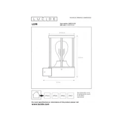 Lucide LORI - Wandlamp Buiten - Ø 12 cm - 1xE27 - IP44 - Antraciet