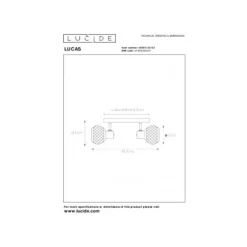 Lucide LUCAS Plafondspot-Mat Go.-2xE14-40W-Metaal Discount